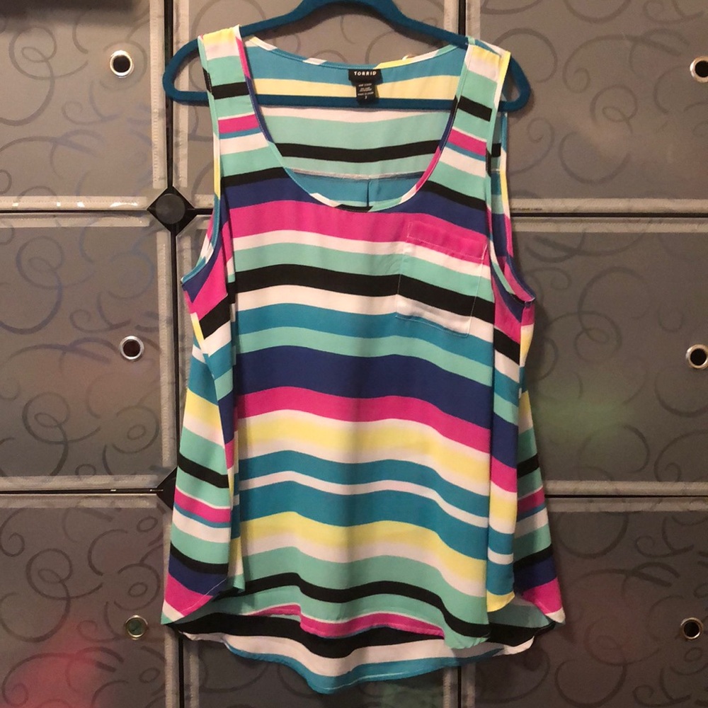 Torrid Sleeveless Striped Shirt